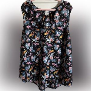 NWOT Terra&Sky Tropical Floral Parrot 🦜 Palm Tree Sleeveless Plus Size